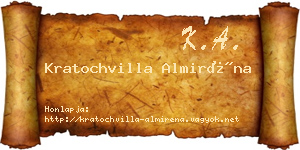 Kratochvilla Almiréna névjegykártya